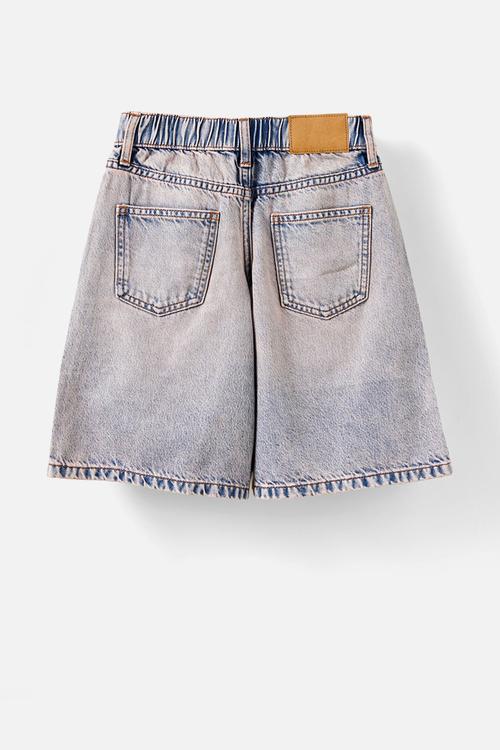 Super baggy denim jort - airlie light blue/pink tint