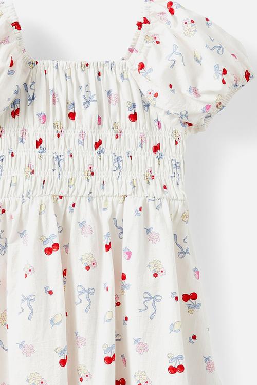 Emerson puff sleeve dress - vanilla floral fruit