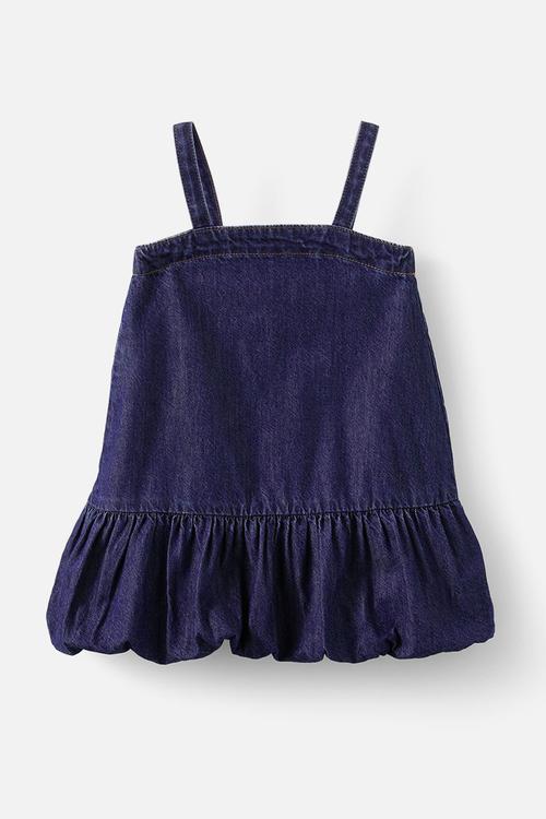 Denim bubble dress - mermaid midnight blue