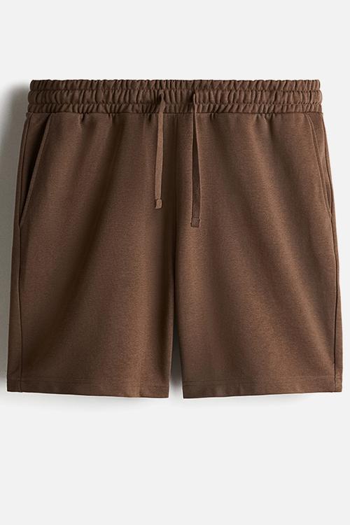 Regular fit sweatshorts - brown