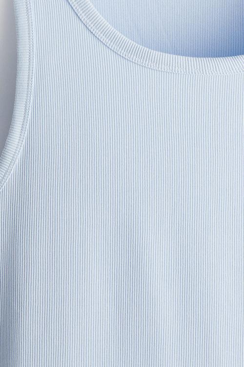Slim fit ribbed vest top - light blue
