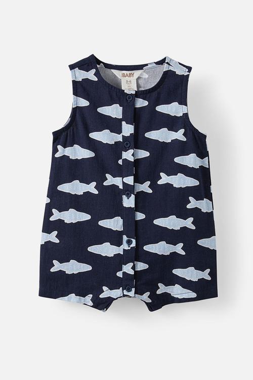 Jack sleeveless playsuit - navy ink sardines
