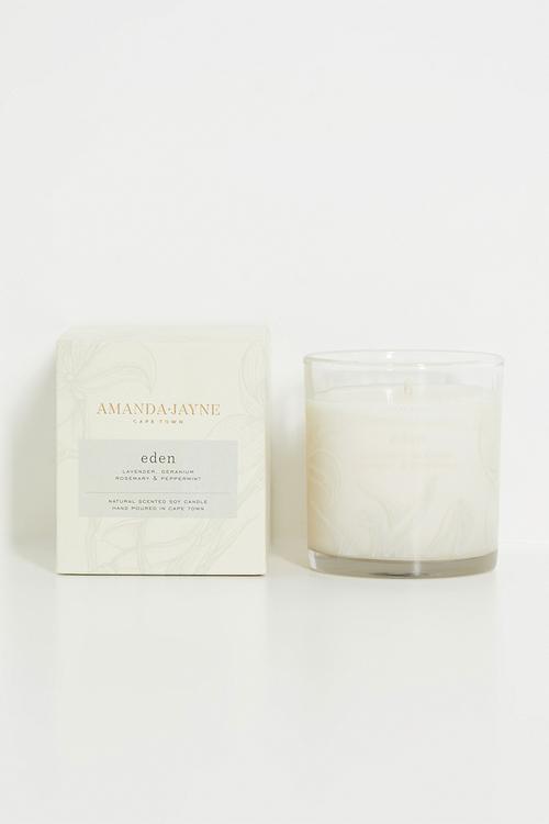 Eden glass collection candle - white