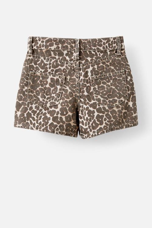 Alayna aline denim skort - summer leopard