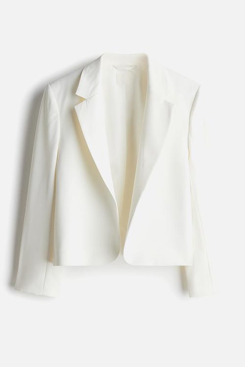 Slit-cuff blazer - white
