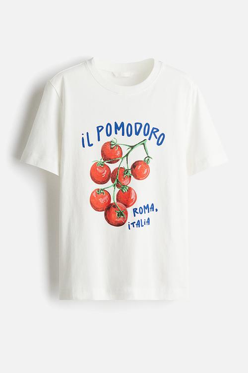 Printed t-shirt - white tomatoes