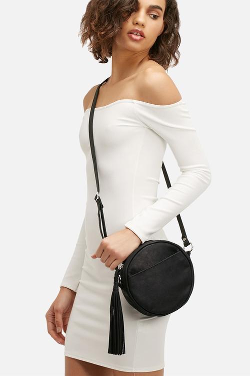 Leather round bag