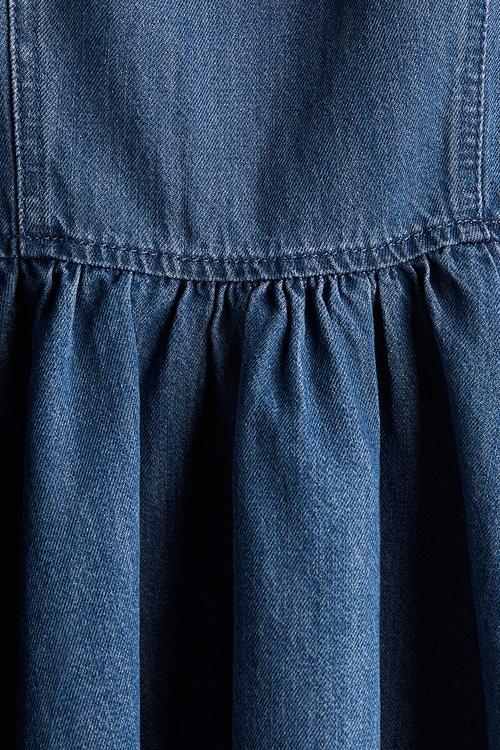 Flared-skirt denim dress - denim blue
