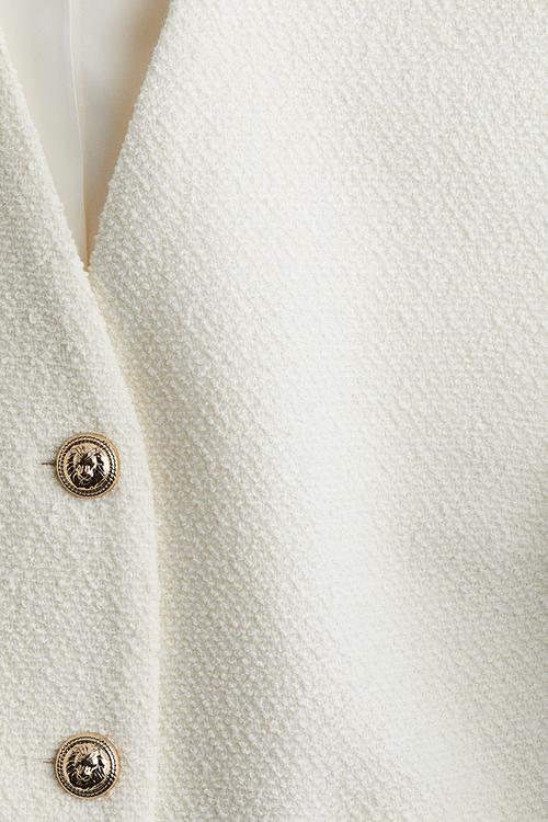 Bouclé waistcoat - cream