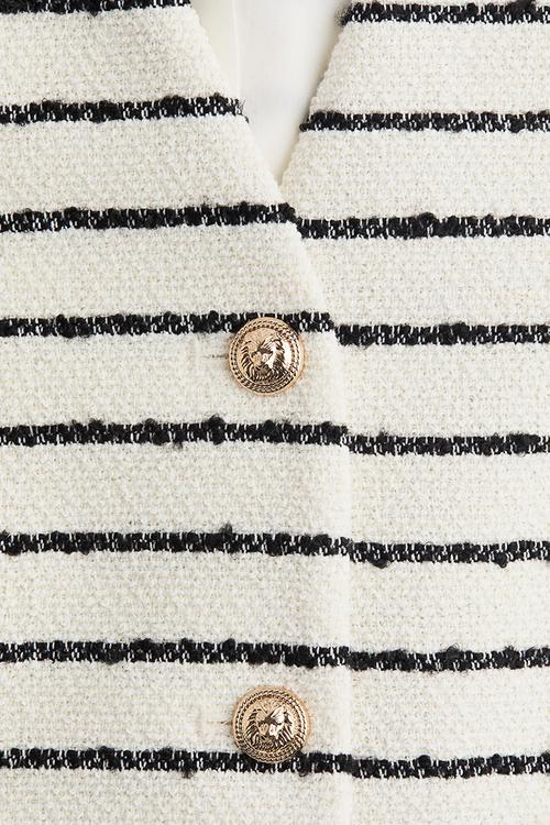 Bouclé waistcoat - white striped
