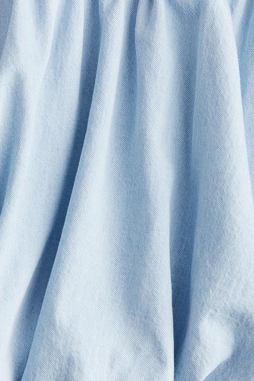 Bubble-hem denim skirt -  light denim blue