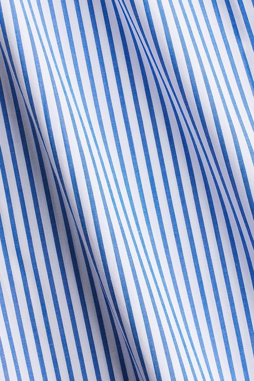 Cotton drawstring trousers - white & blue striped