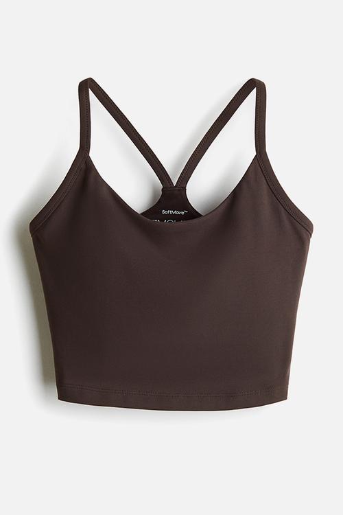 Medium support yoga bra with softmove™ - brown