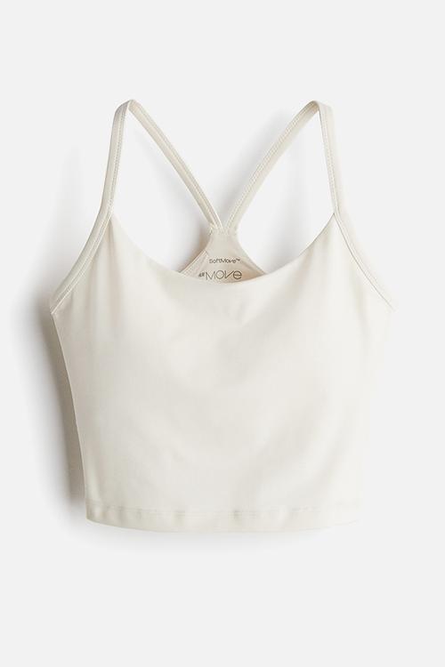 Medium support yoga bra with softmove™ - white