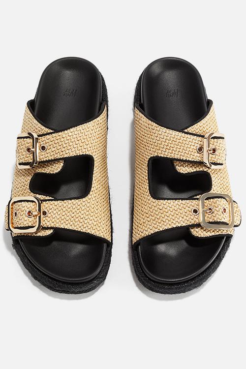 Espadrille-style sandals - beige