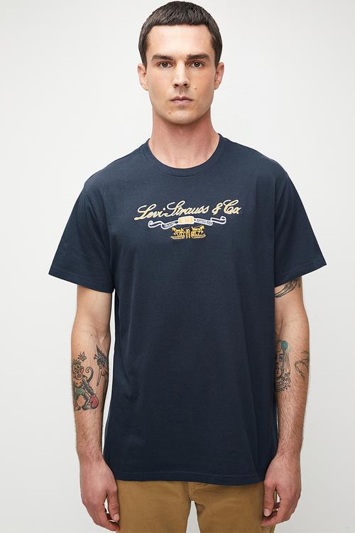 Ss Relaxed Fit Tee - Ls&Co Prep Script Navy Blazer Graphic