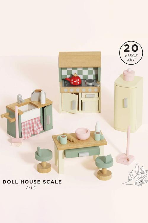 20 Pcs  Kitchen Furniture - sage /beige
