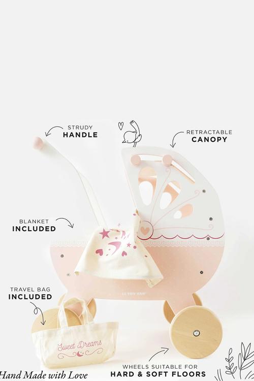 Retro Doll Pram - multi