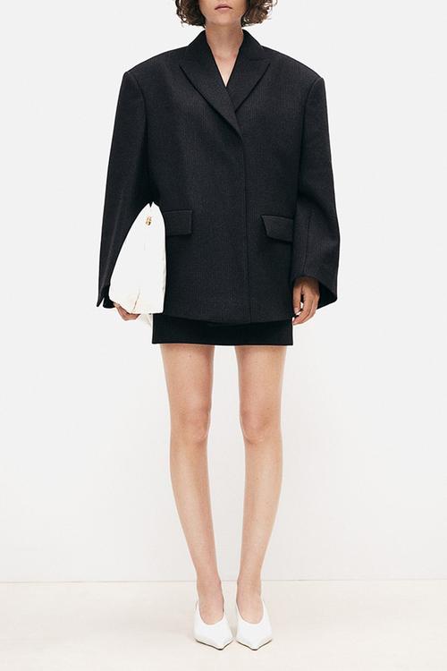 H&M Studio: Wool-blend tailored mini skirt  - black