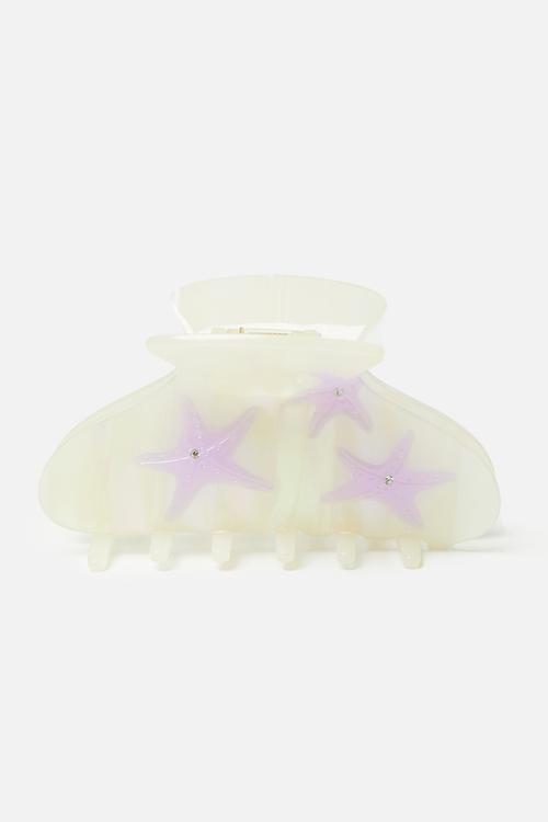 Faye pearl star fish claw clip-cream