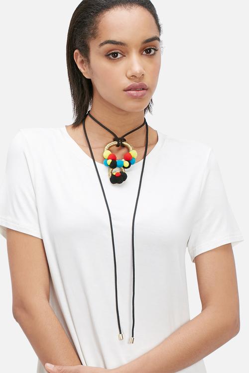 Wanderlust pom-pom necklace
