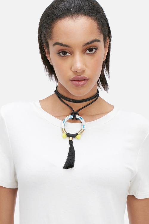 Wanderlust ring tassle necklace