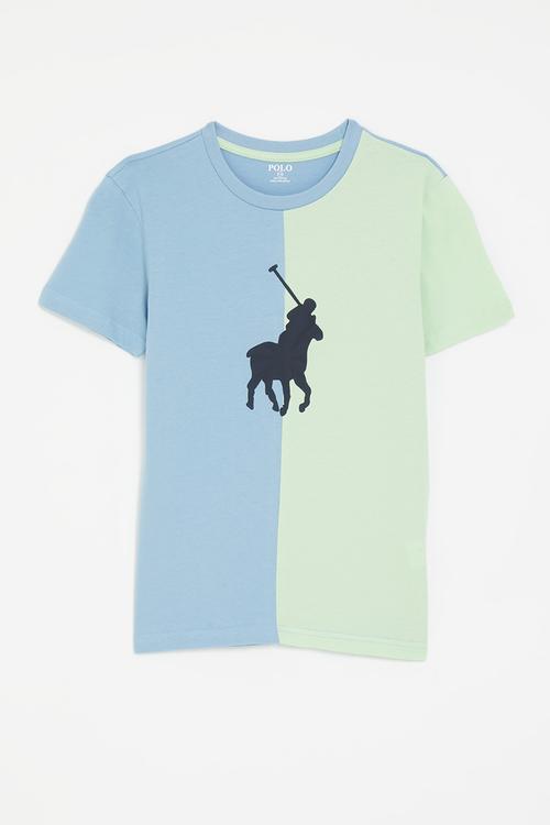 Boys tyler colour blocked ss tee - glacier blue