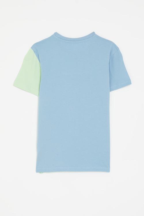 Boys tyler colour blocked ss tee - glacier blue