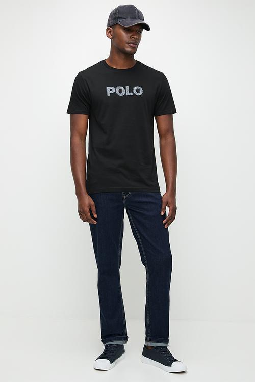 ENZO HD Logo Printed Ss T-Shirt - Black