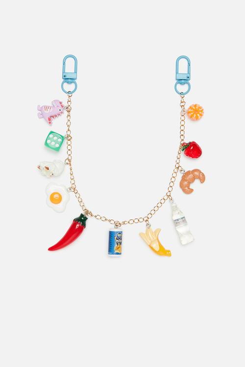 Aurora food chain bag charm-multi