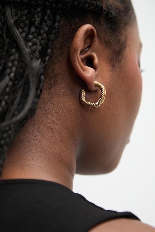 Modern twisted rope earrings - gold