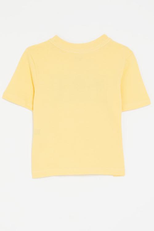 Short sleeve placement print tee - custard yellow/multi