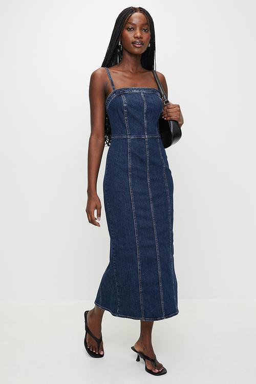 Seamed Bustier Dress - Retro Stone