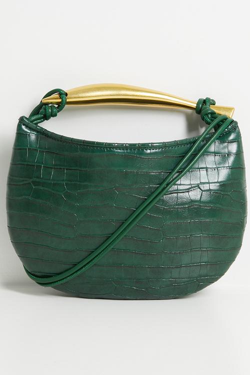 Kimberly cross body bag with metal handle - green