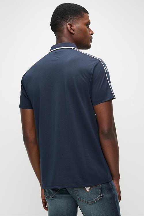 Ss Guess Quattro G Tape Polo - Silk Blue