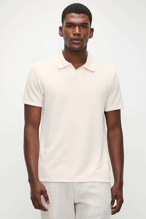Structure Zip Polo - Bright White
