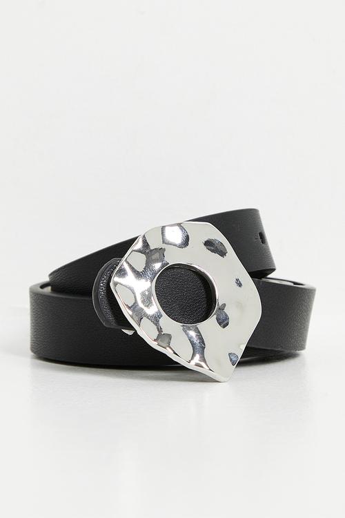 Abstract buckle belt - black