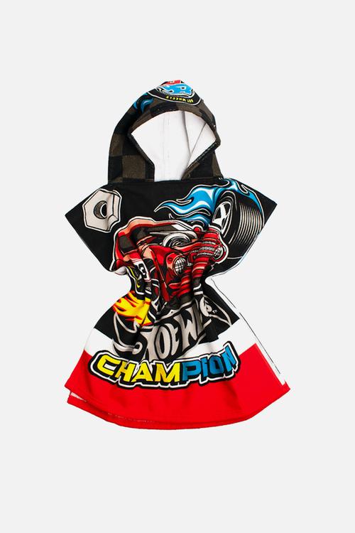 Hot wheels hooded towel -multi