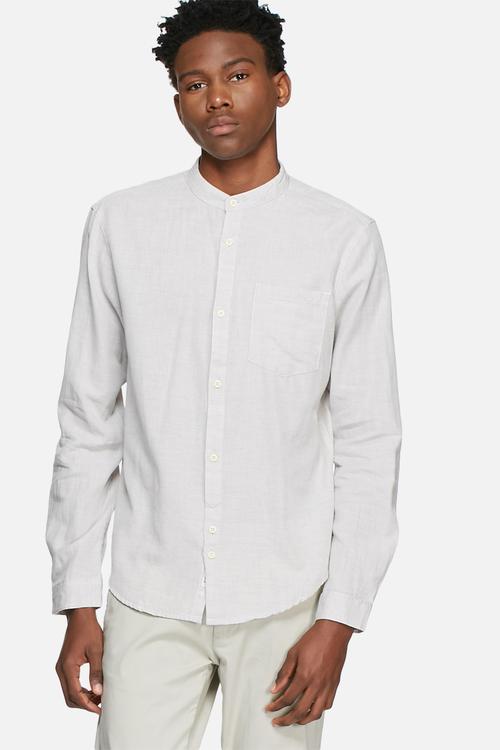 Slub mandarin shirt