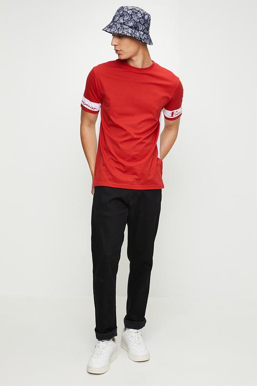 Col Block Ben Sherman Tee - Red & White 