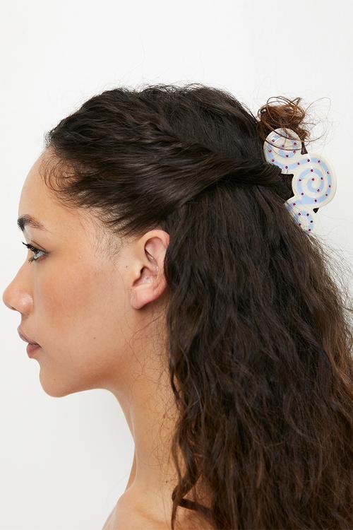 Agatha swirl diamante claw clip-multi