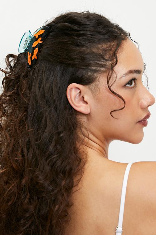 Fallon fish claw clip-blue