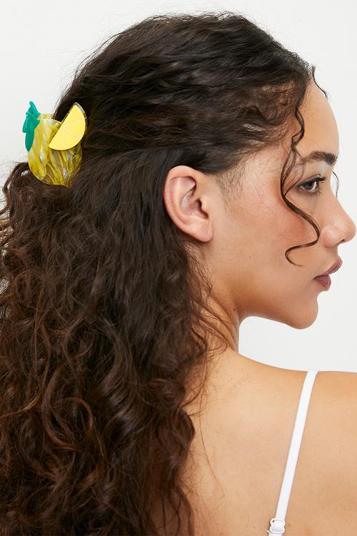 Aspen lemon claw clip-yellow