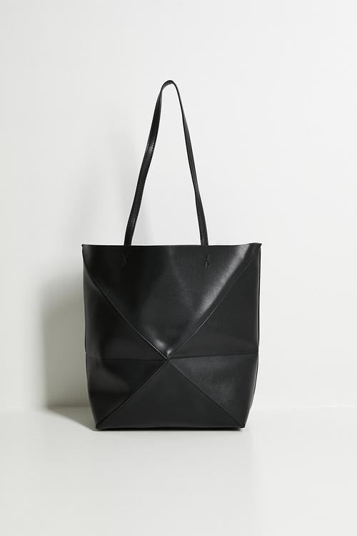 Sabina panelled tote bag-black