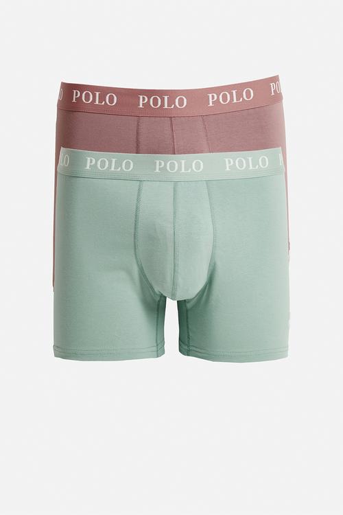 MULTI 2PACK BOXER - Burgundy & Green