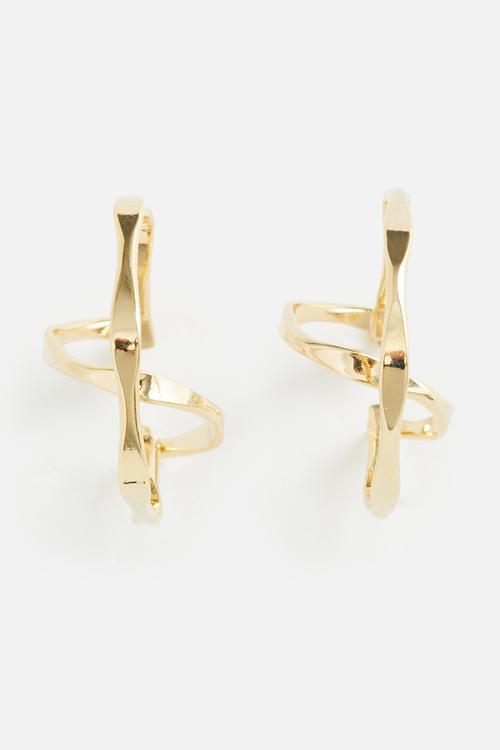 Kayleigh interlinked hoop earrings-gold