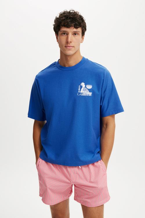 Stretch Swim Short - Pink / White Stripe