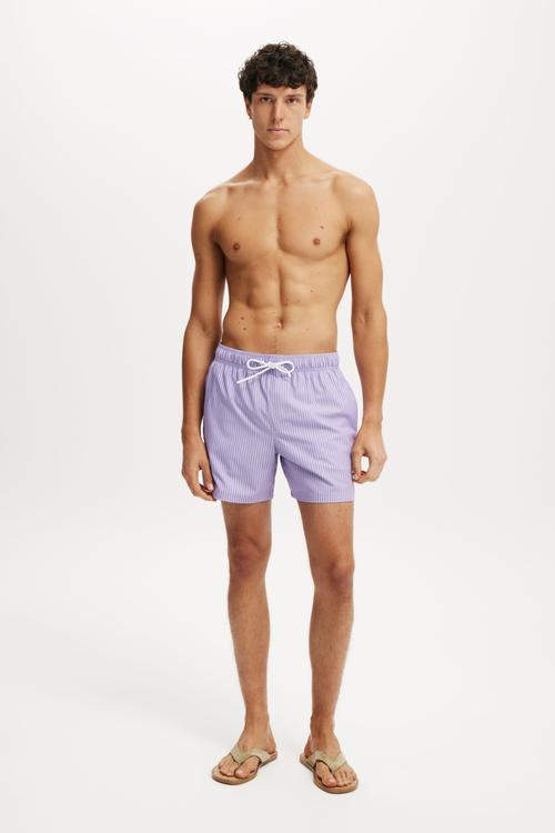 Stretch Swim Short - Purple Tonal Stripe