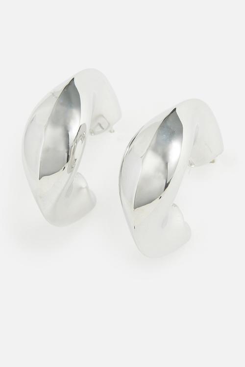 Iris chunky hoop earrings-silver