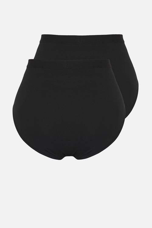 2 pack high waist shapewear plus size panties - black-skin